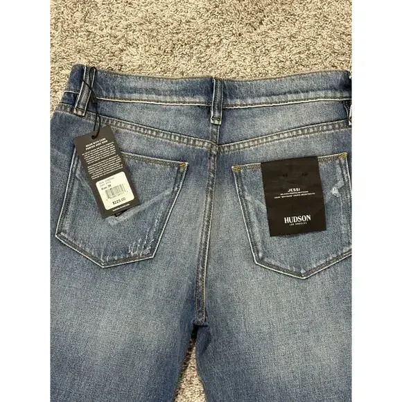 Hudson Jessi Boyfriend Jeans Womens 26 Cropped Distressed Blue NWT - Picture 10 of 14